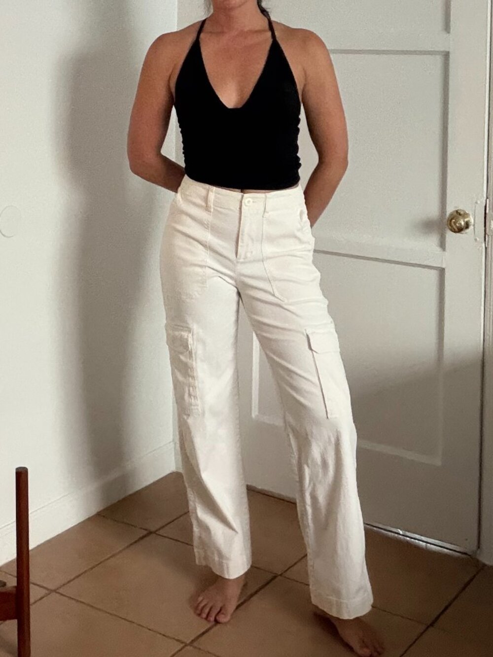 White cargo pants